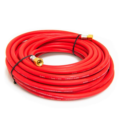 10mm Acetylene Fitted Hose 20Mtr 3/8Inch Check Valve Red