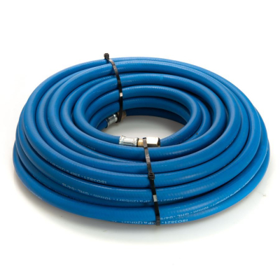 10mm Oxygen Fitted Hose 20Mtr 3/8Inch Check Valve Blue