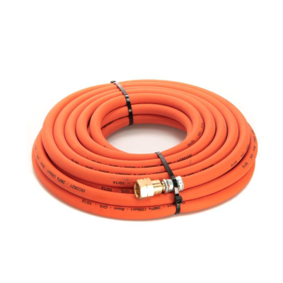 6mm Propane Fitted Hose 10Mtr 3/8Inch Check Valve Orange