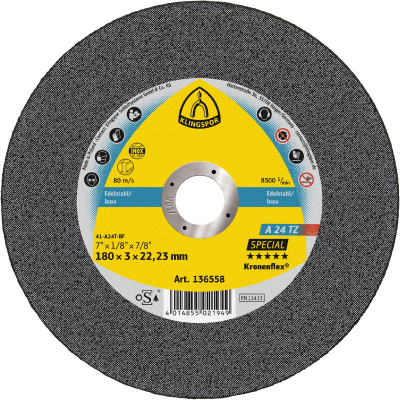 115x2.5x22.23 Metal Depressed Centre Cutting Disc A24TZ SPECIAL Klingspor Pack 25